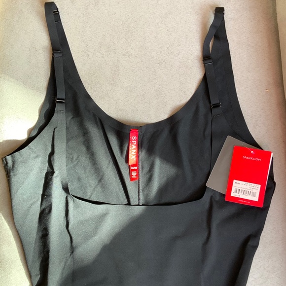 Spanx Bodysuit Open Bust Mid Thigh Ladies Medium in Very Black Shapewear - Picture 9 of 16